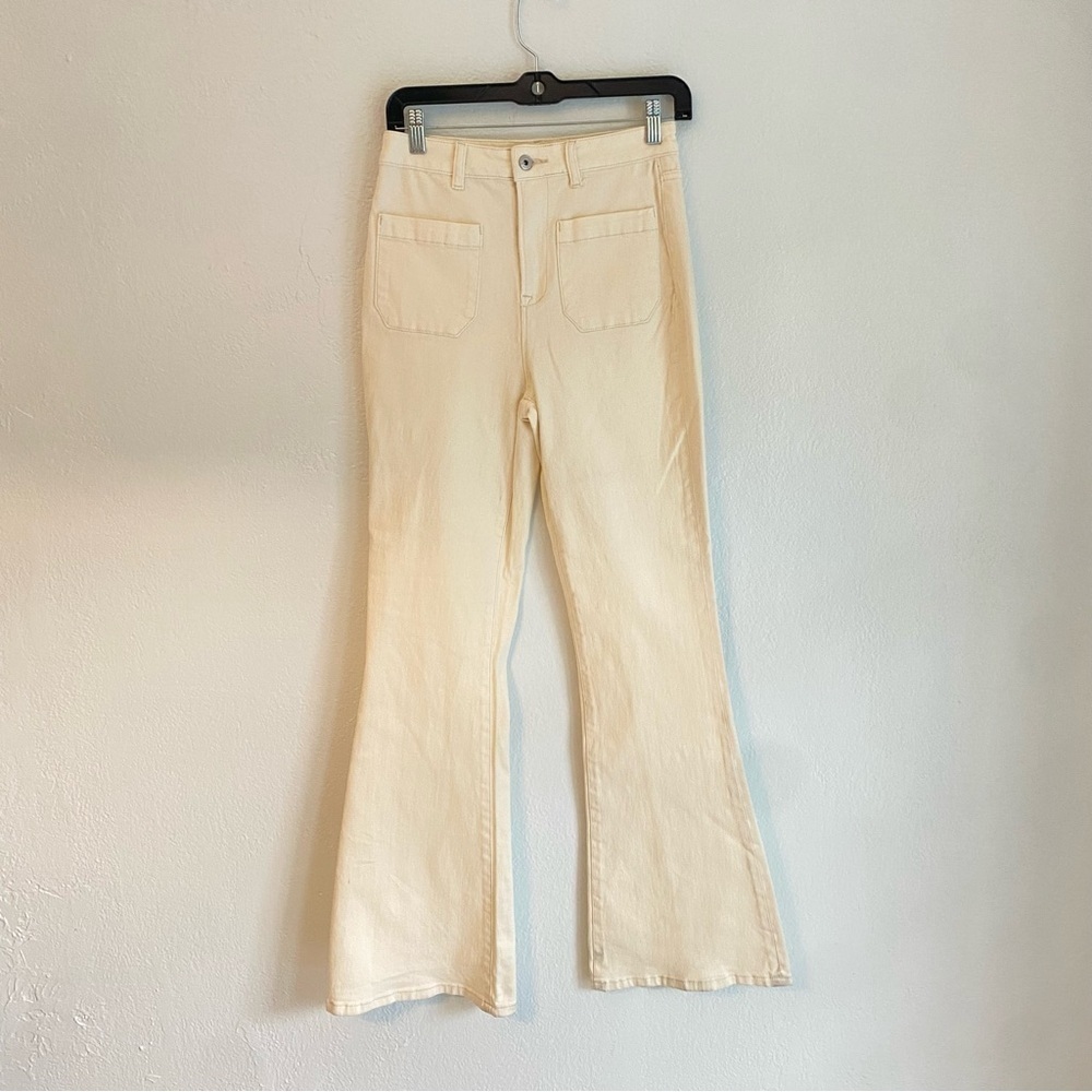 Chelsea & Violet Cream Wide‎ Leg High-Waisted Pants